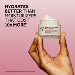 No7 Restore & Renew ceramides and hyaluronic acid focus on hydration