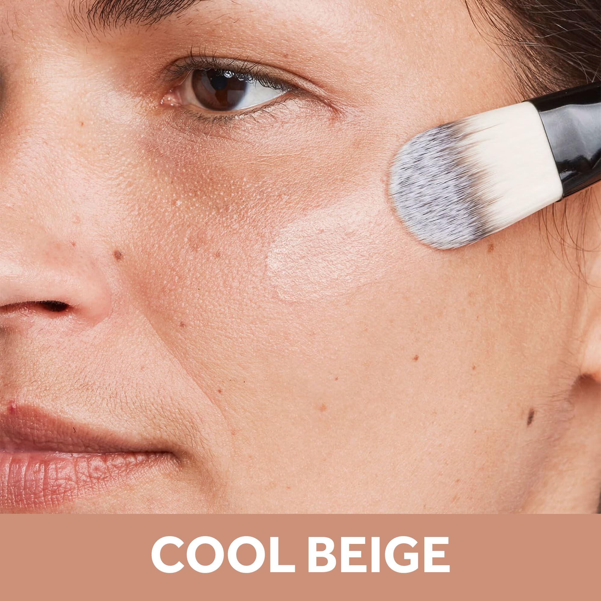 No7 Restore & Renew foundation swirls reveal creamy texture.