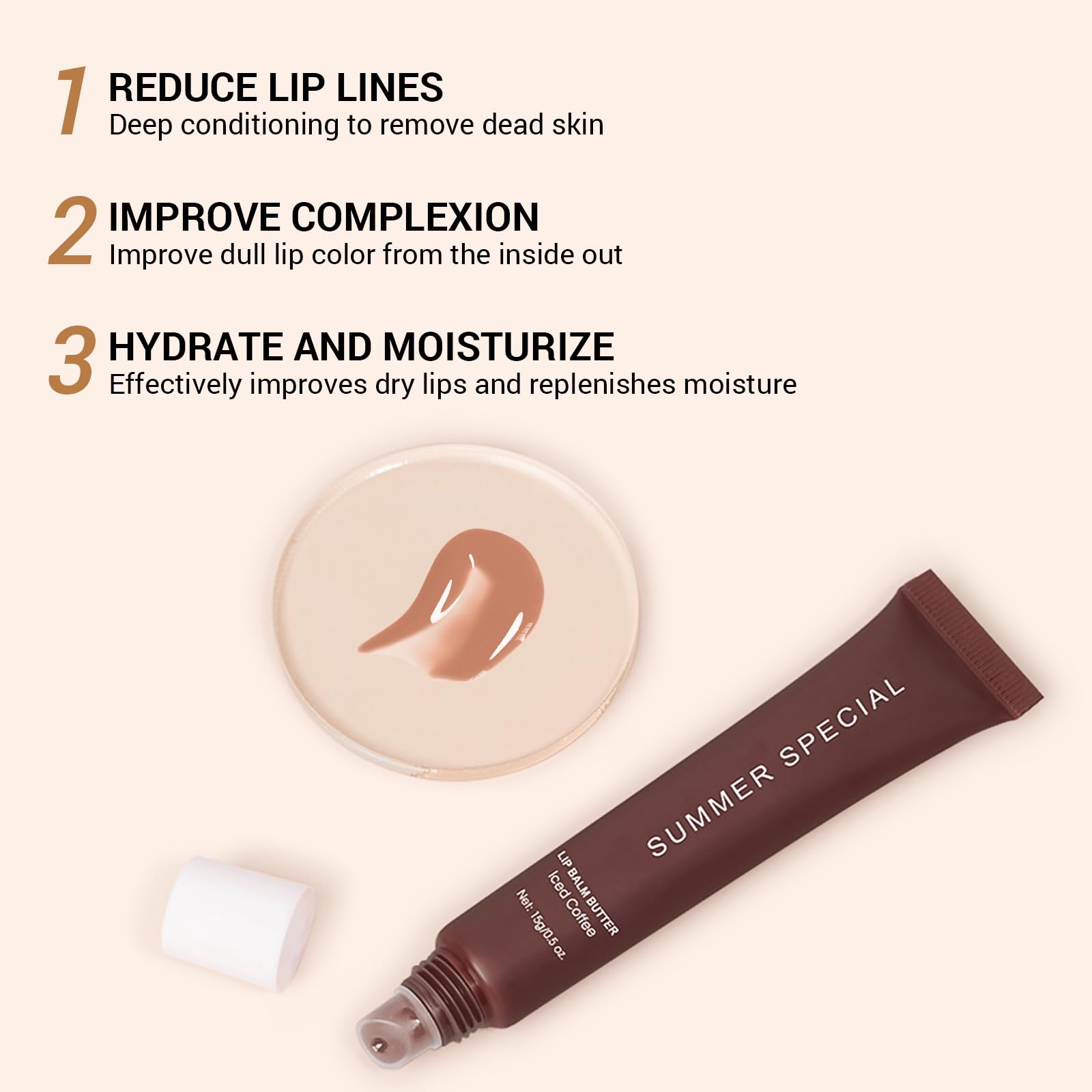 Nobeka Lip Butter Iced Coffee warm brown tint with conditioning oils
