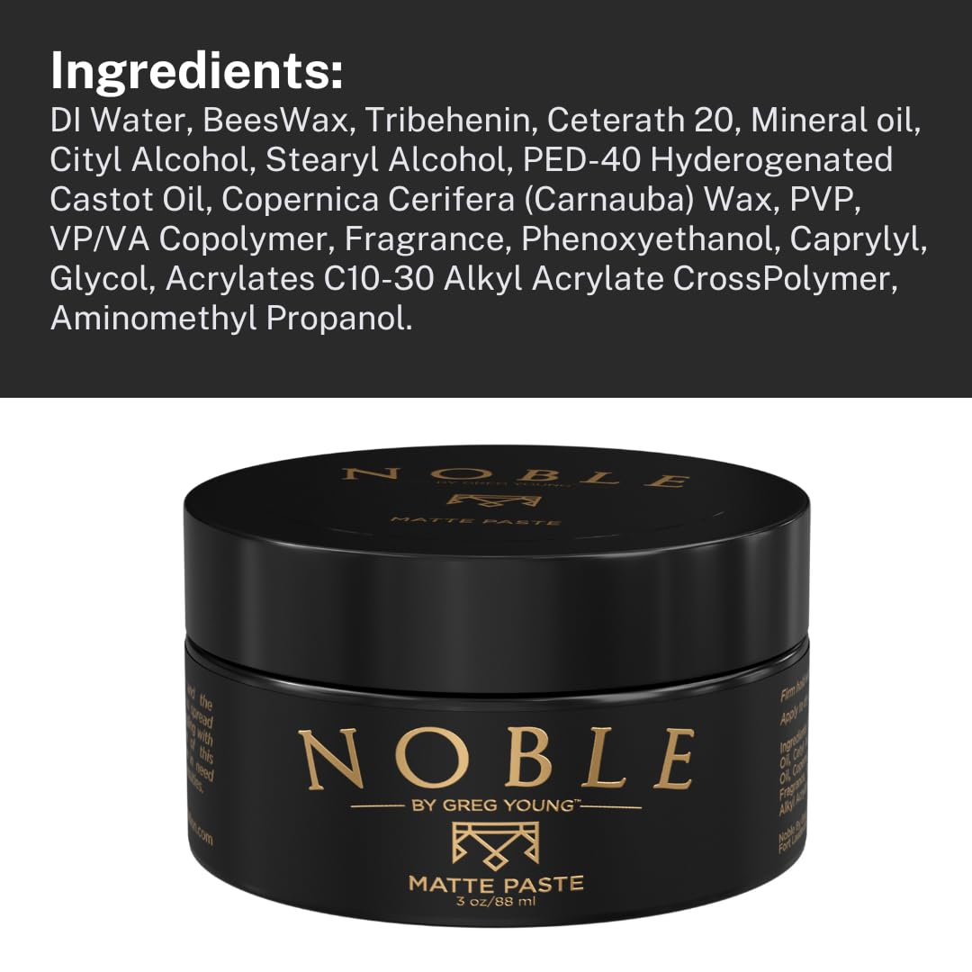 Noble By Greg Young matte paste easy washout with water-soluble formula.
