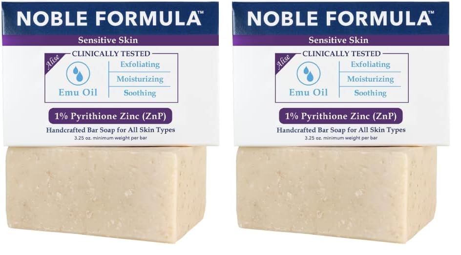 Noble Formula 1% ZnP bar soap for sensitive skin, gentle cleansing.