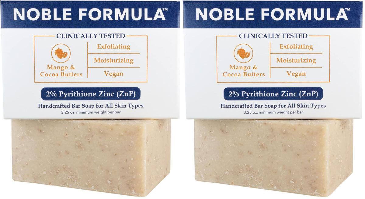 Noble Formula 2% zinc bar soap—whole bar—gentle cleansing helps remove oil and debris.