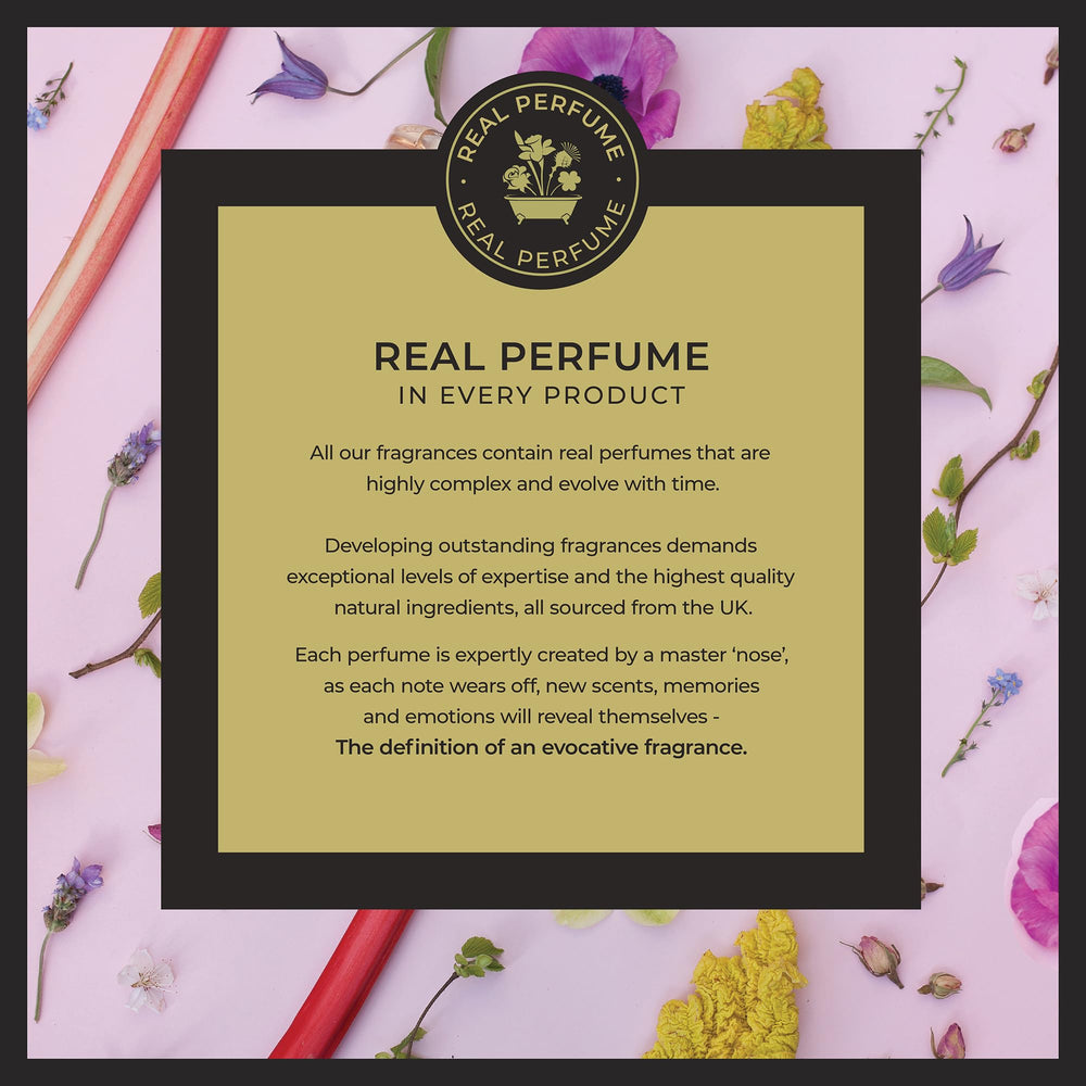 Fragrance swirl highlights fine British oils in Tea Rose blend
