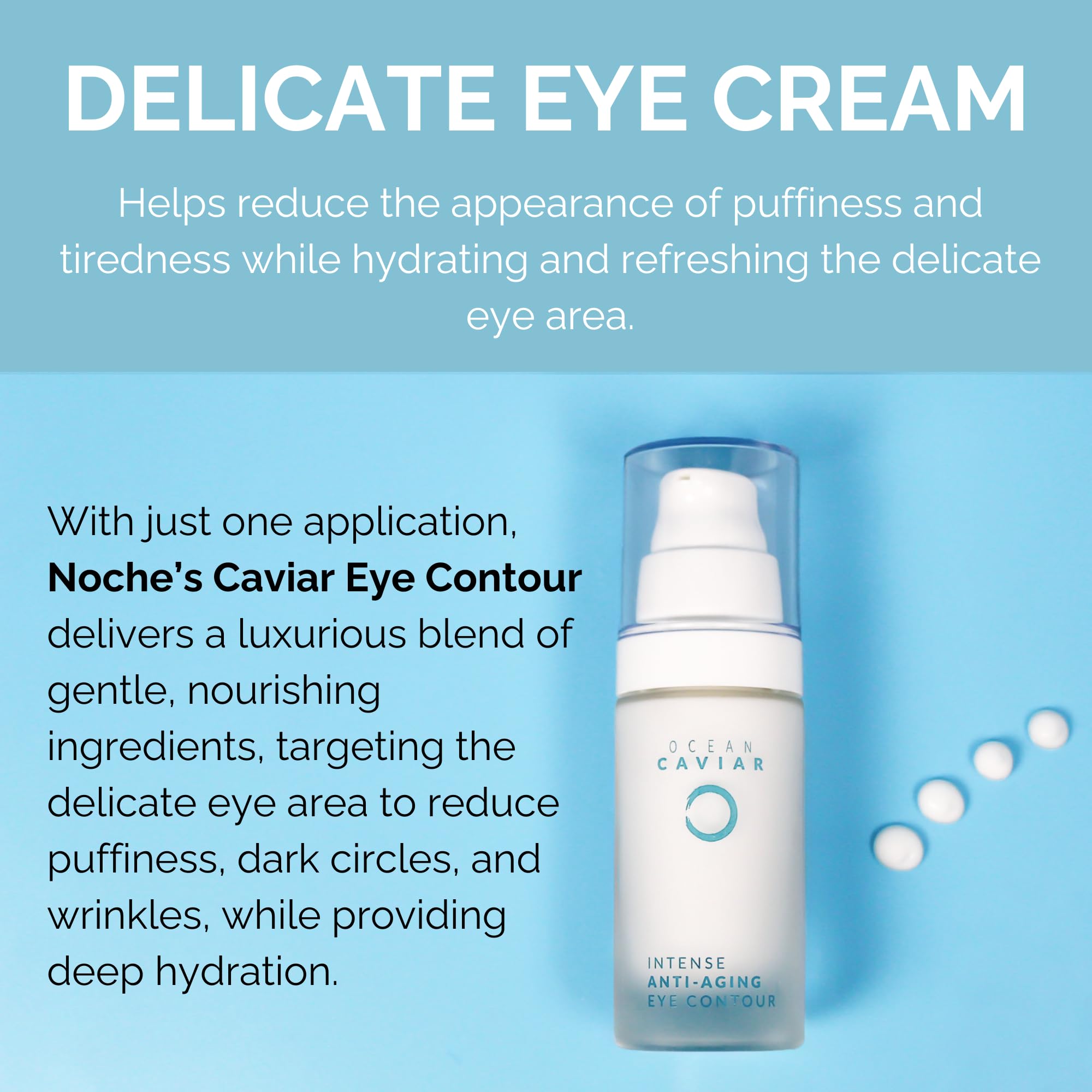 Noche Y Dia Caviar Eye Contour close-up texture suggests smooth under-eye application.