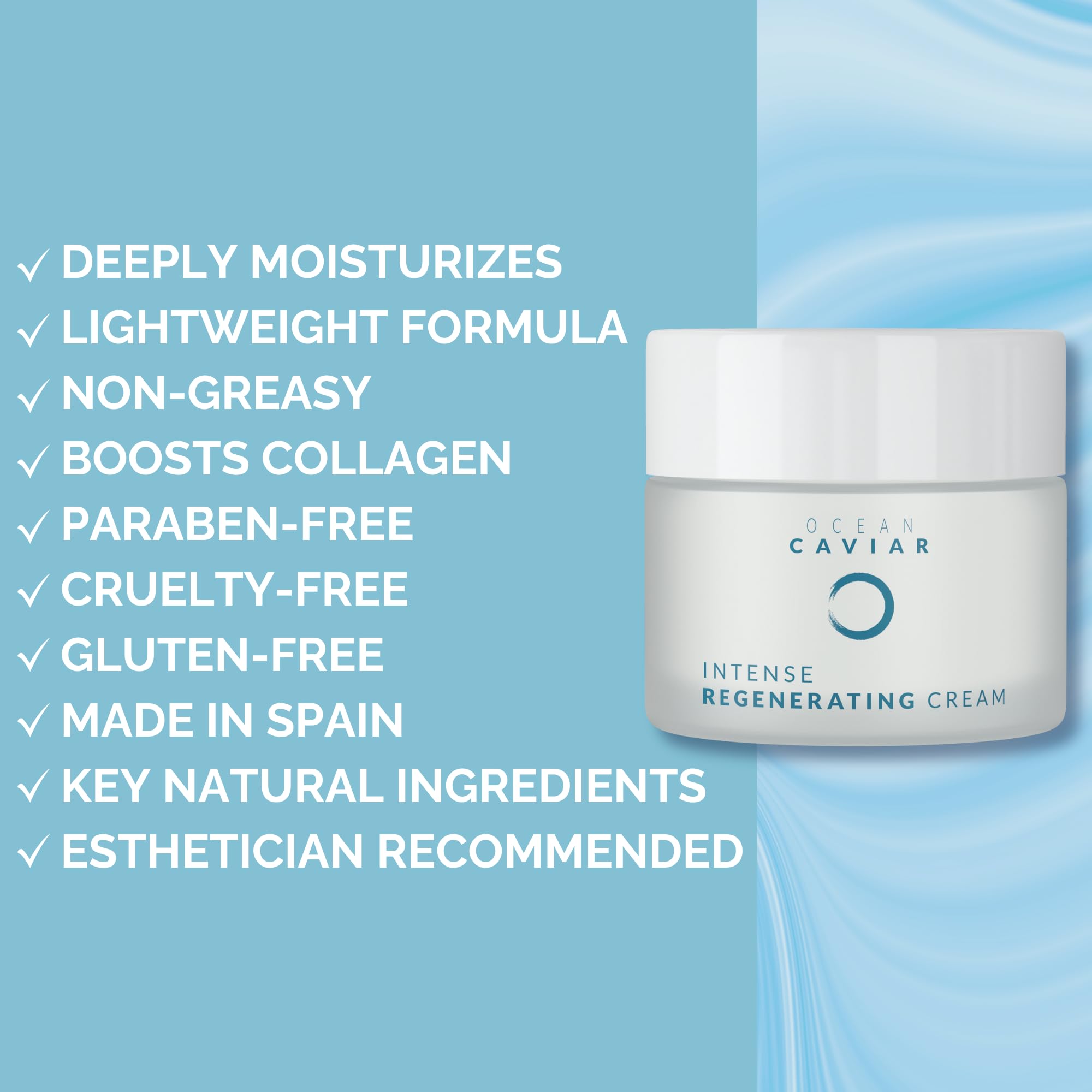 Noche Y Dia Ocean Caviar Face Cream applied to skin demonstration