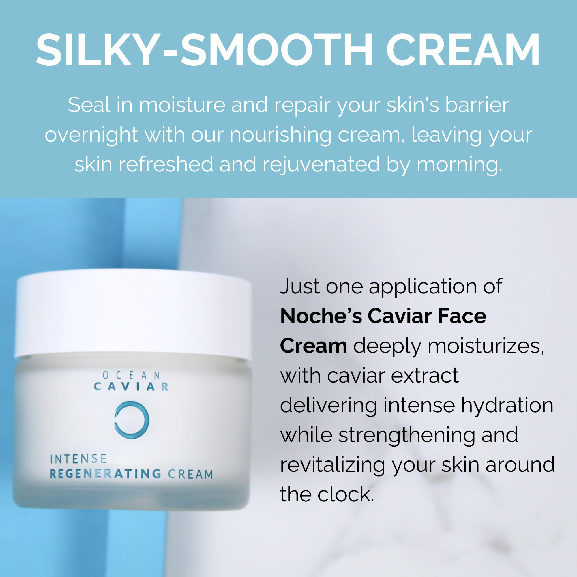 Noche Y Dia Ocean Caviar packaging highlights clean formula