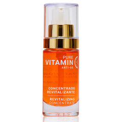 Noche Y Dia Vitamin C Serum bottle closeup illustrating premium glass packaging and stability.