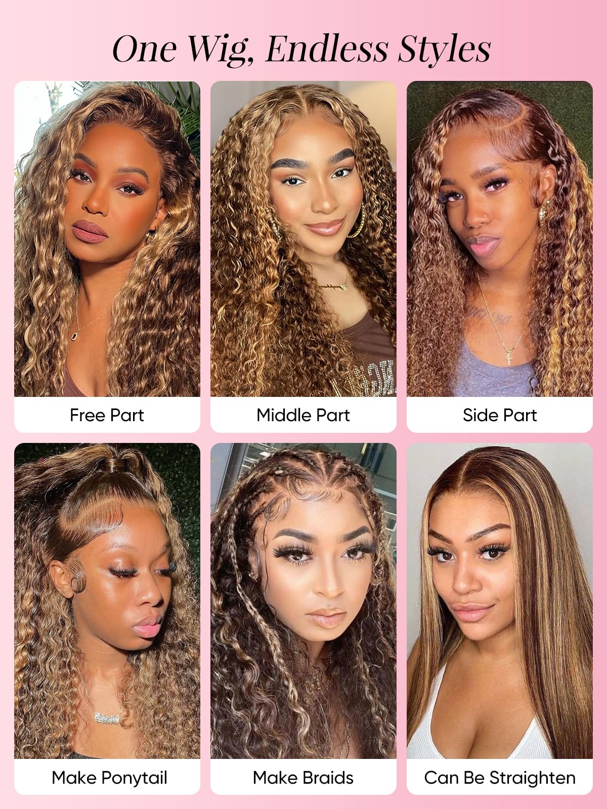 NOELLA honey blonde ombre lace front wig suitable for daily wear and events