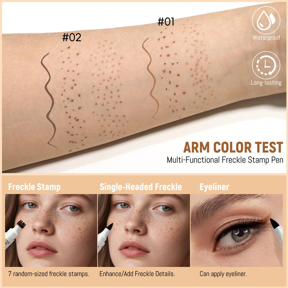 Noerrors sun-kissed freckle look for a soft, natural complexion.