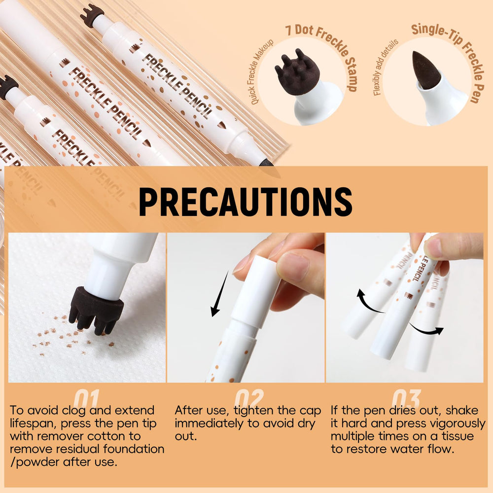 Noerrors precise freckle pen tip adds micro-details for natural texture.
