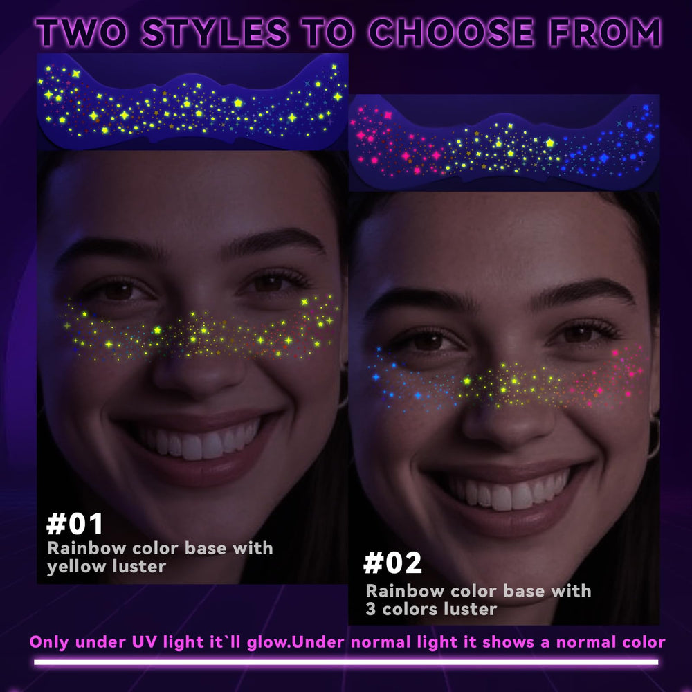 Noerrors UV glow freckles ideal for festivals and nightlife