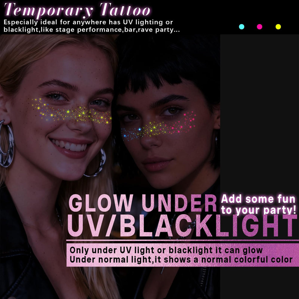 Noerrors UV-reactive freckles style A glow under blacklight for rave looks