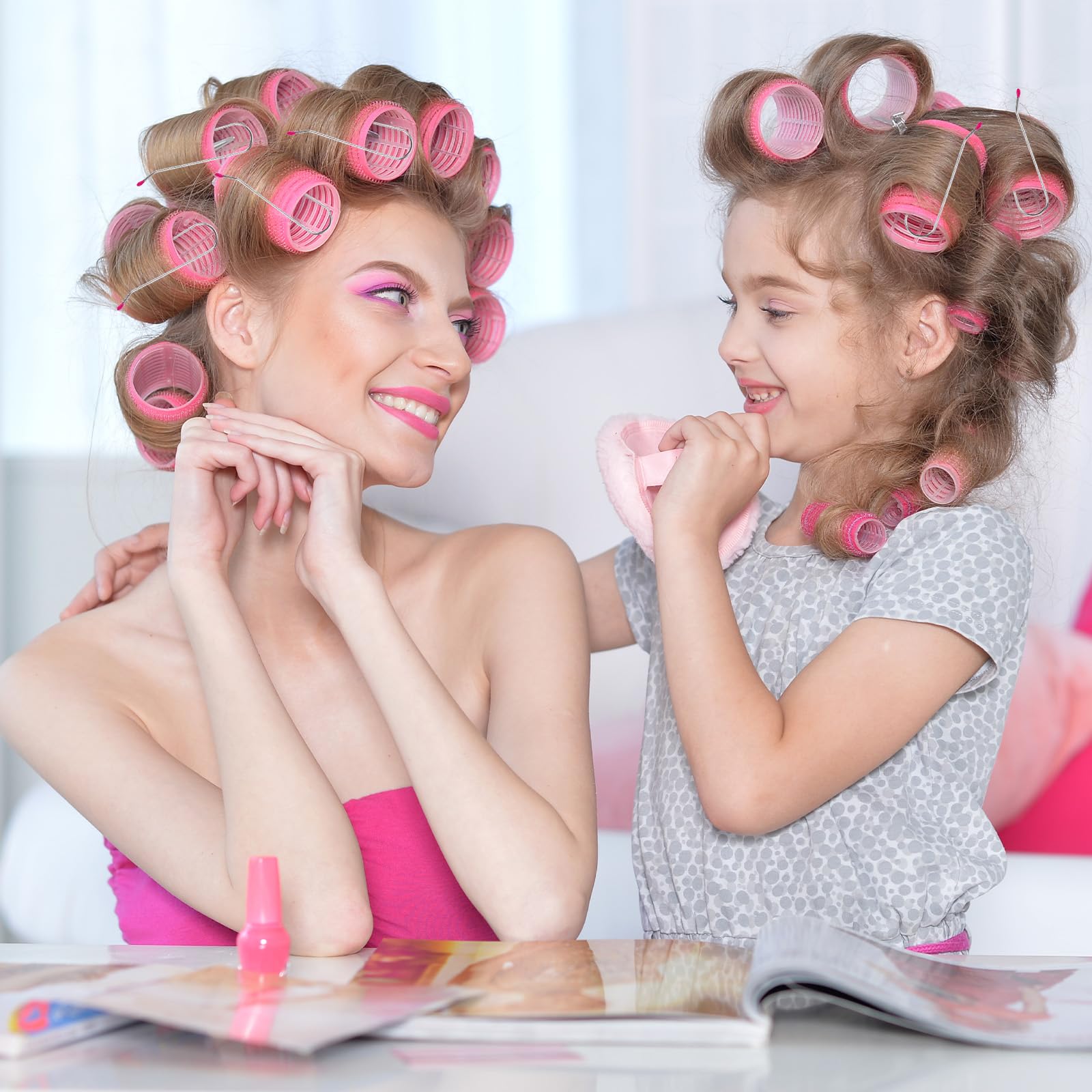 Nogeqi hot roller clips in action secure hair sections for smooth results