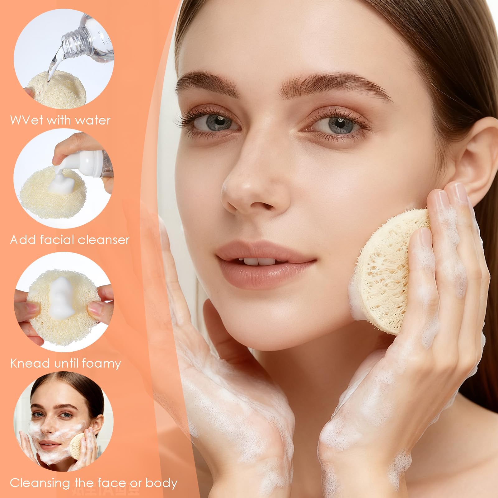 Nogeqi loofah pad provides soft exfoliation for brighter skin.