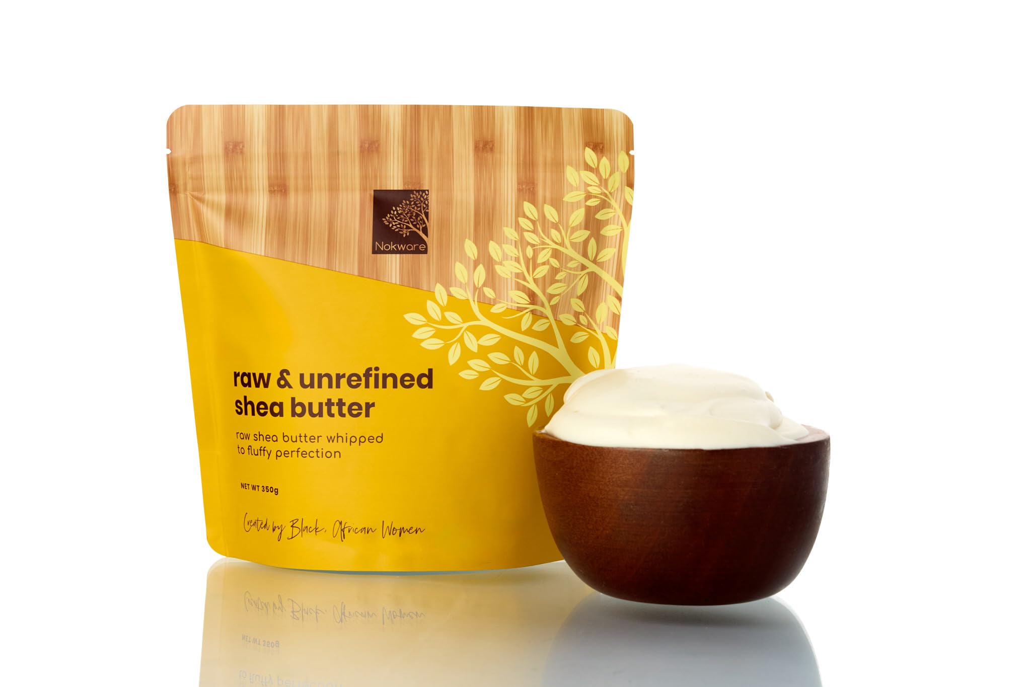 Nokware Raw Shea Butter from Ghana with whipped, creamy texture for skin.