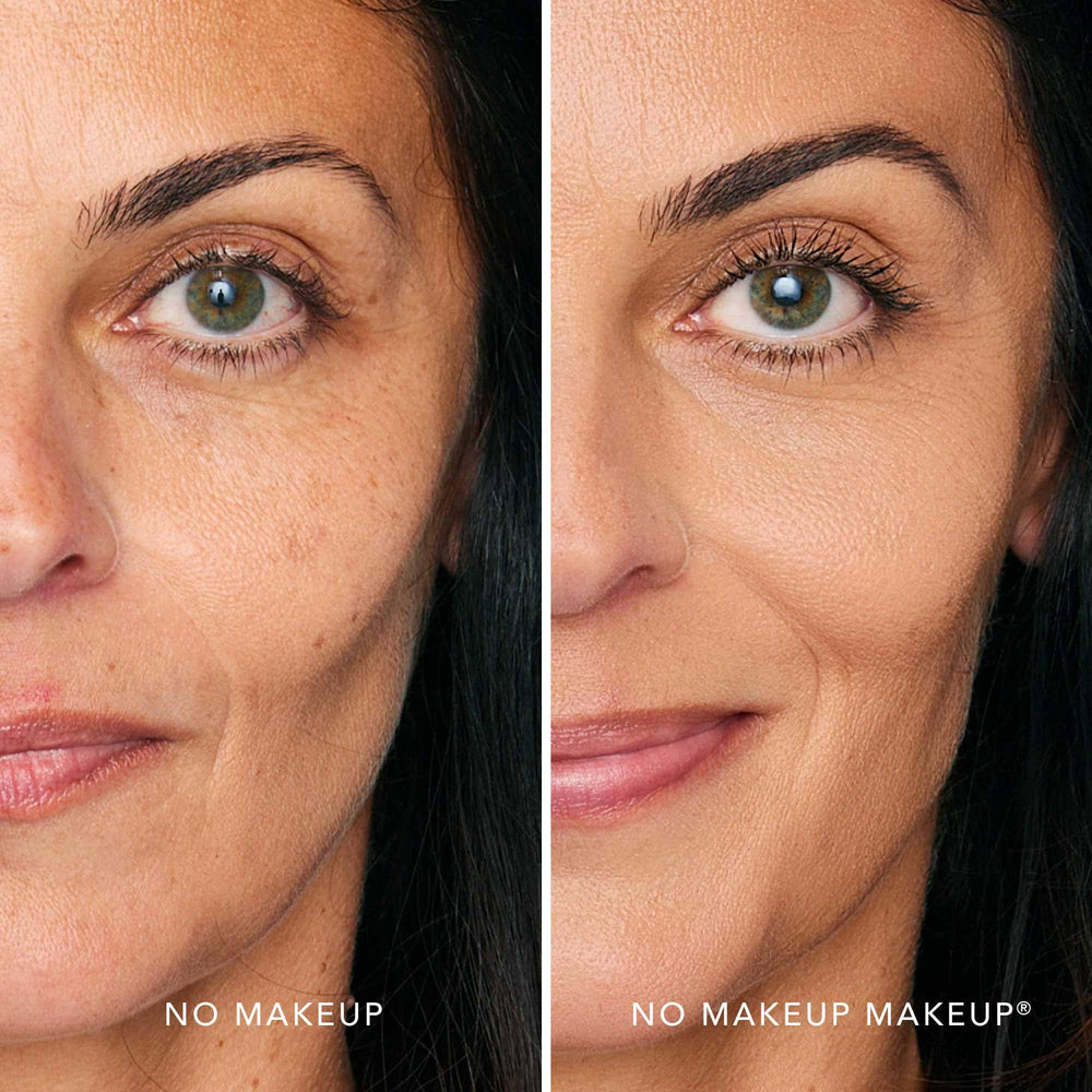 No Makeup Makeup Foundation + Brush Duo FlexShade technology swatches show adaptive shade for neutral olive undertones