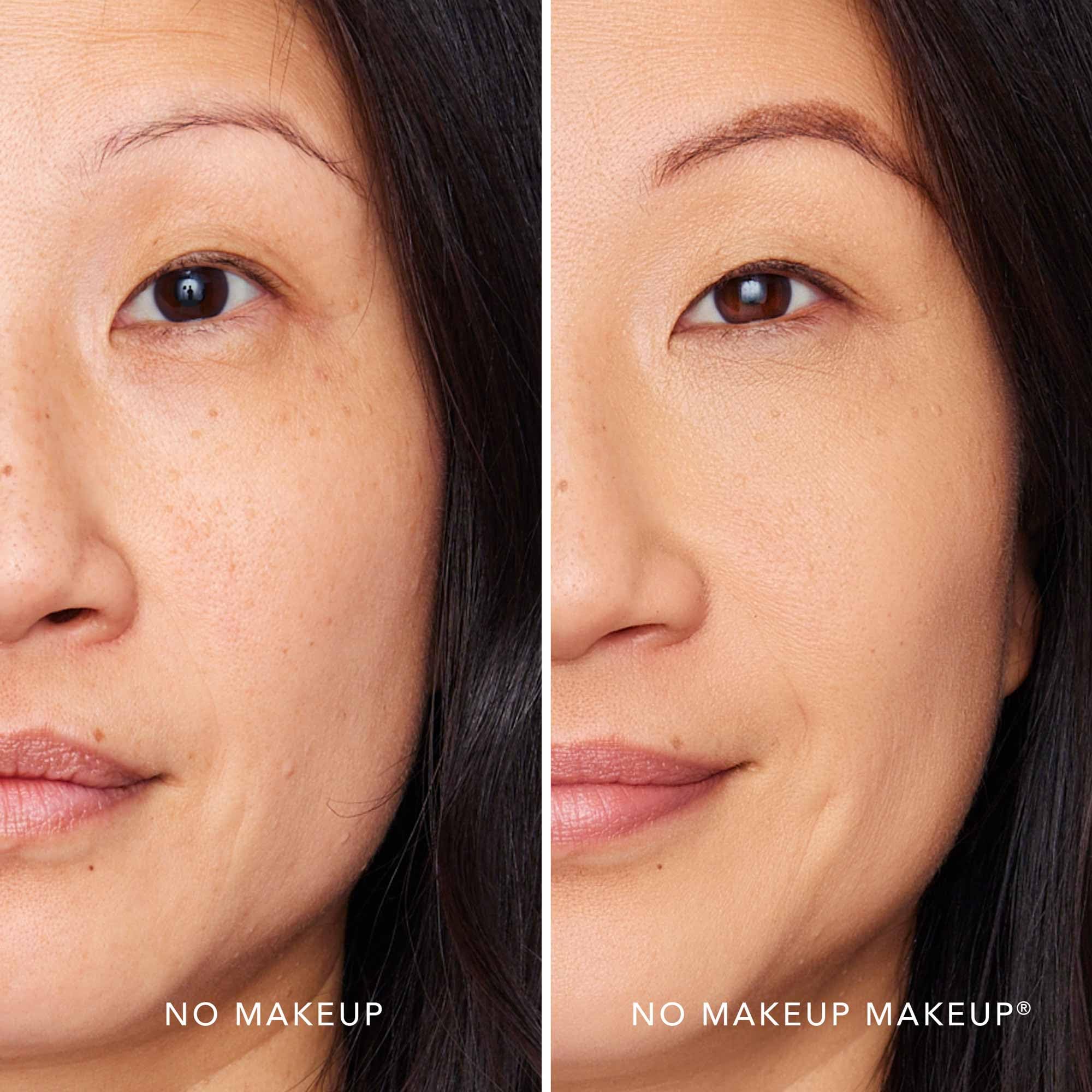 No Makeup Makeup Foundation spread on cheek reveals seamless, second-skin coverage.