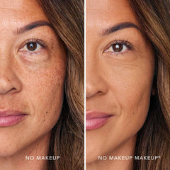 No Makeup Makeup Foundation swatch Tan reveals warm undertones for bronzed complexions.