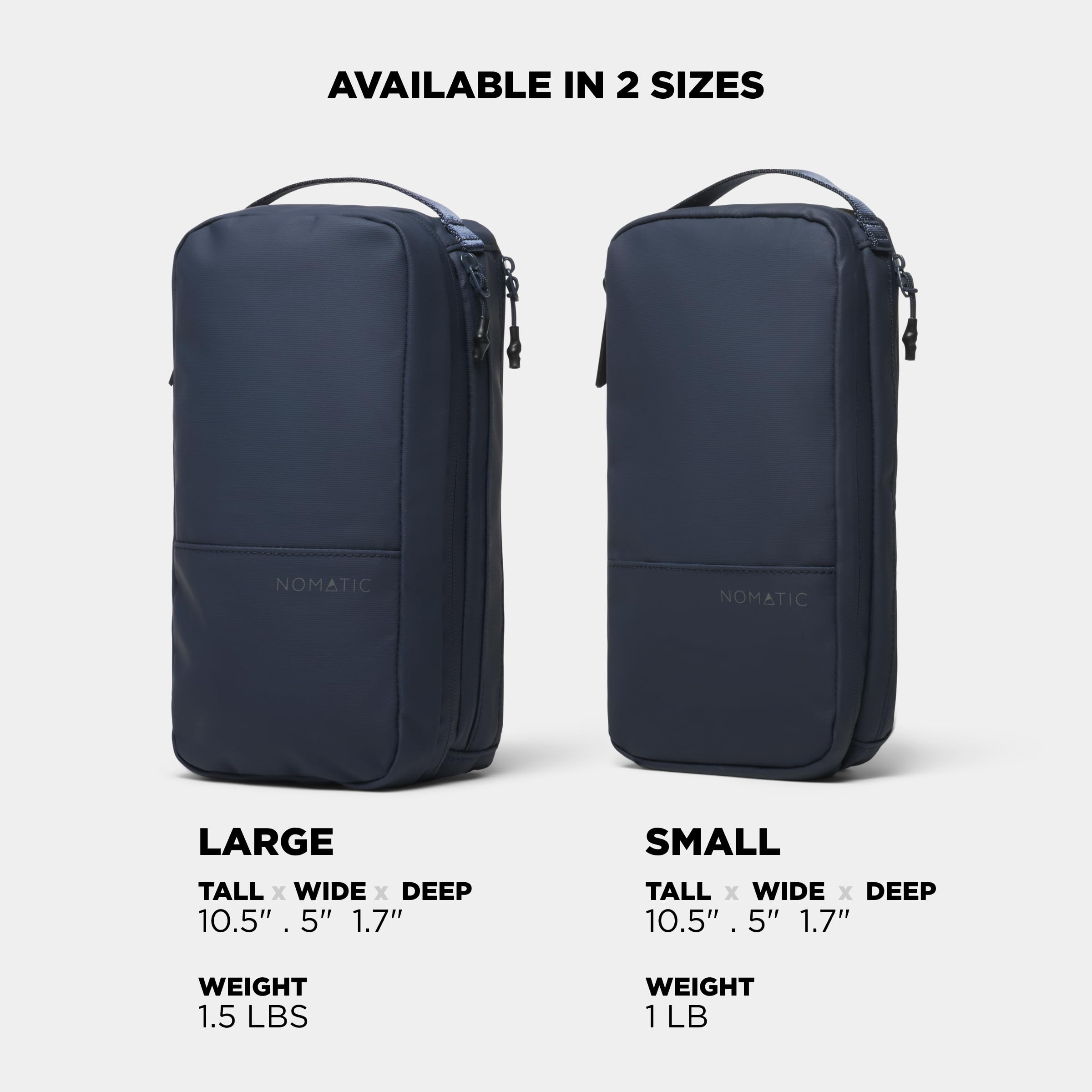 NOMATIC Toiletry Bag small compact design fits in carry-on and suitcase.