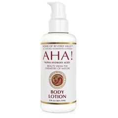Nonie of Beverly Hills AHA Body Lotion bottle for daily hydration
