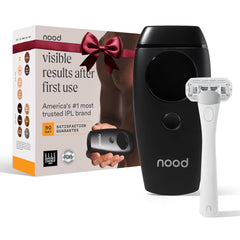 Nood Flasher 2.0 device, front view, sleek matte black for at-home IPL sessions.