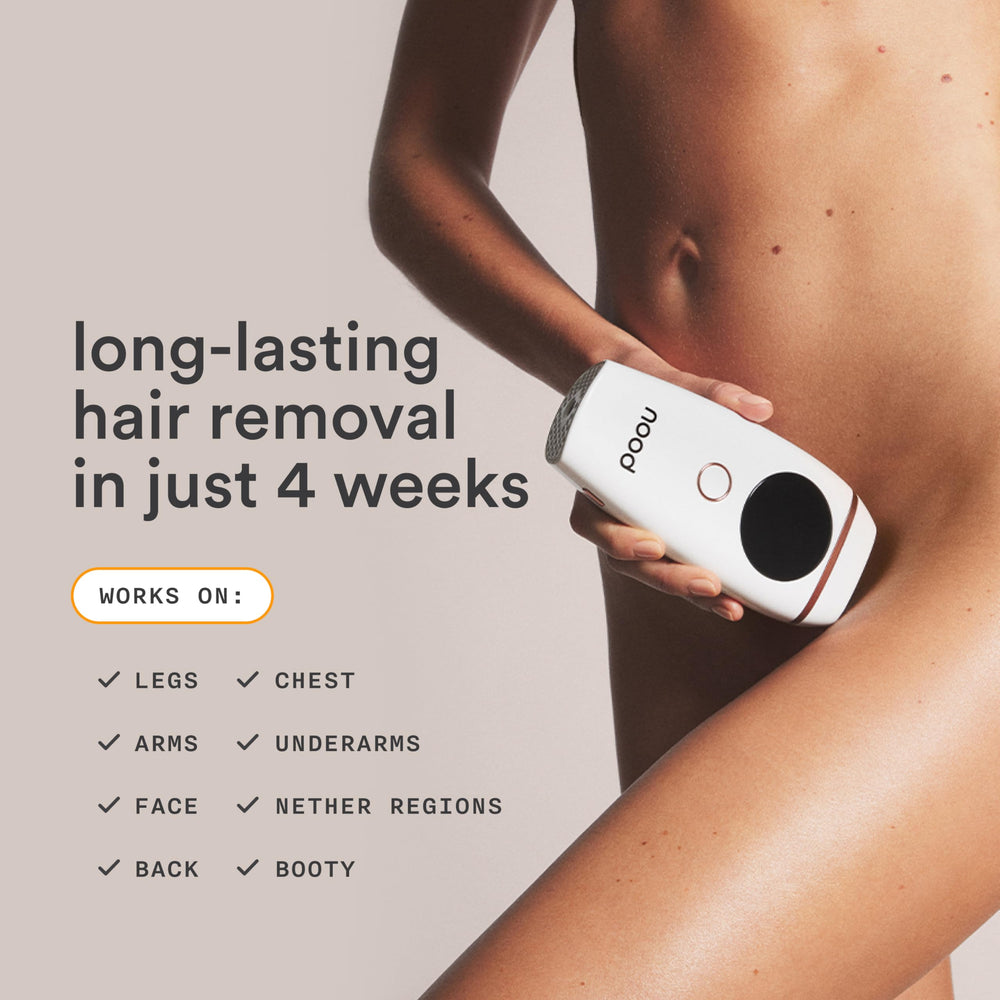 Nood Flasher 2.0 side view shows portable home beauty device.