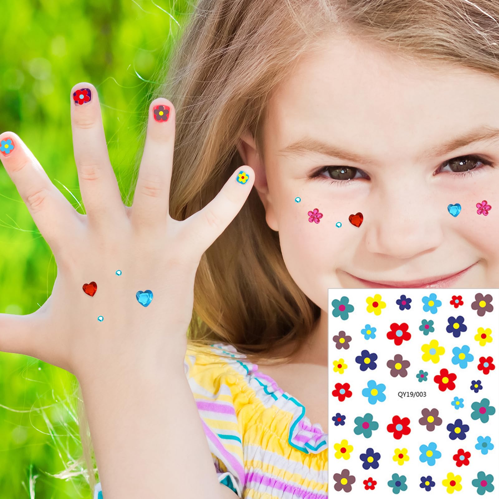 NOOEPC mini gems flowers accent nail art with shine