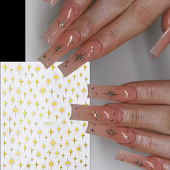 NOOEPC Star Nail Stickers rose gold detail for luxe shimmer.