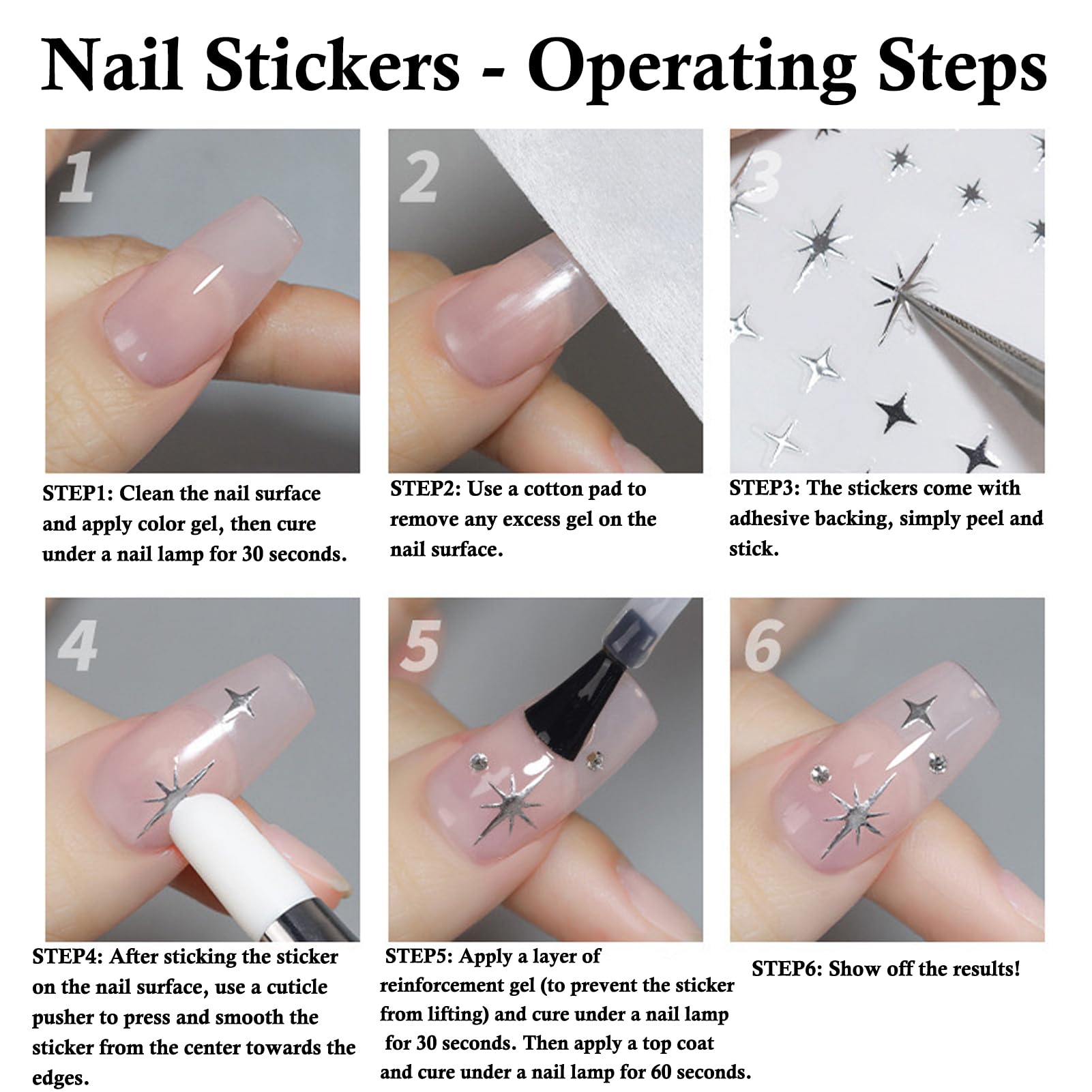 NOOEPC Star Nail Stickers decorative option for phone cases and scrapbooks.
