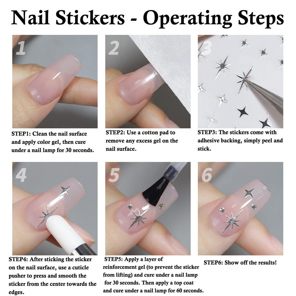 NOOEPC Star Nail Stickers decorative option for phone cases and scrapbooks.