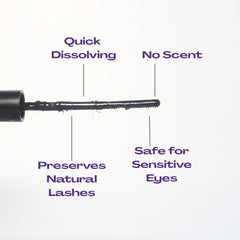 Noonlash cleansing rinse after removal cleans dust and residue.