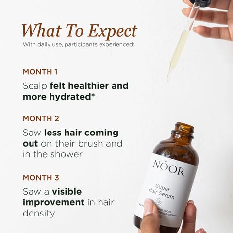 NOOR HAIR Growth Serum bottle with clean label and clinical-inspired formulation.