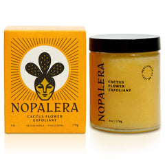 Nopalera Cactus Body Polish Tangerine bottle pour promotes smooth, hydrated skin.