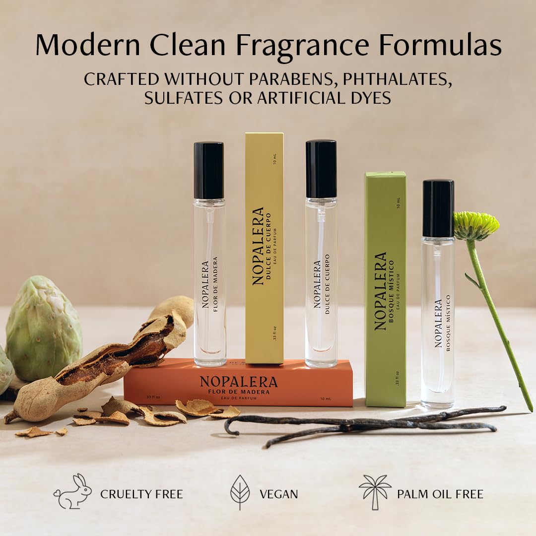 Nopalera Flor de Madera mist release captures fresh opening aroma.