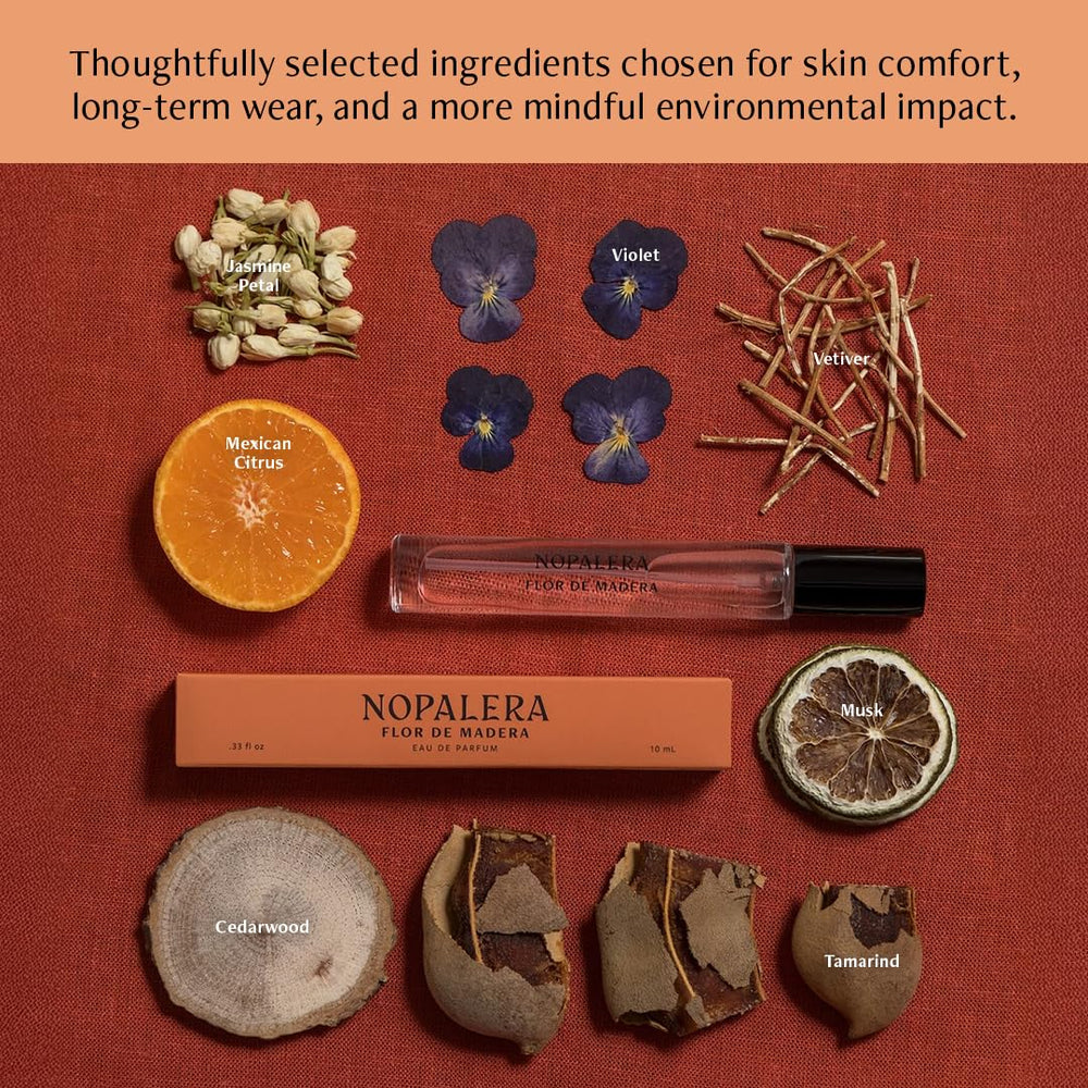 Nopalera Flor de Madera packaging box communicates premium, portable design.