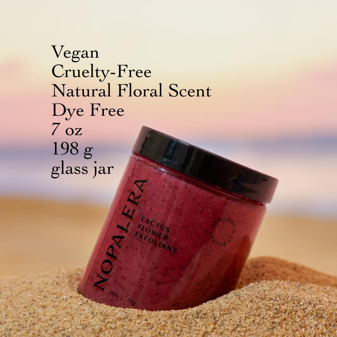 Nopalera Hibiscus Exfoliant massage action for cleansing and glow.