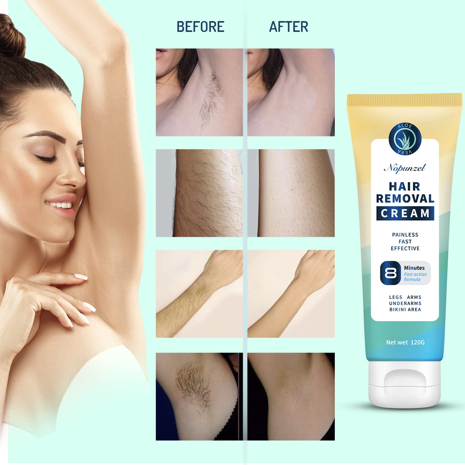 NOPUNZEL legs depilation demonstrates quick, comfortable results