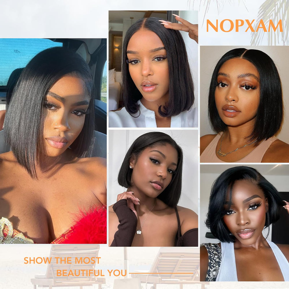 Nopxam human hair bob with 180% density offers fullness and movement.