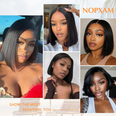 Nopxam human hair bob with 180% density offers fullness and movement.