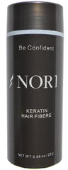 Nor1 Keratin Hair Fibers bottle ready to conceal thinning areas for a natural blend