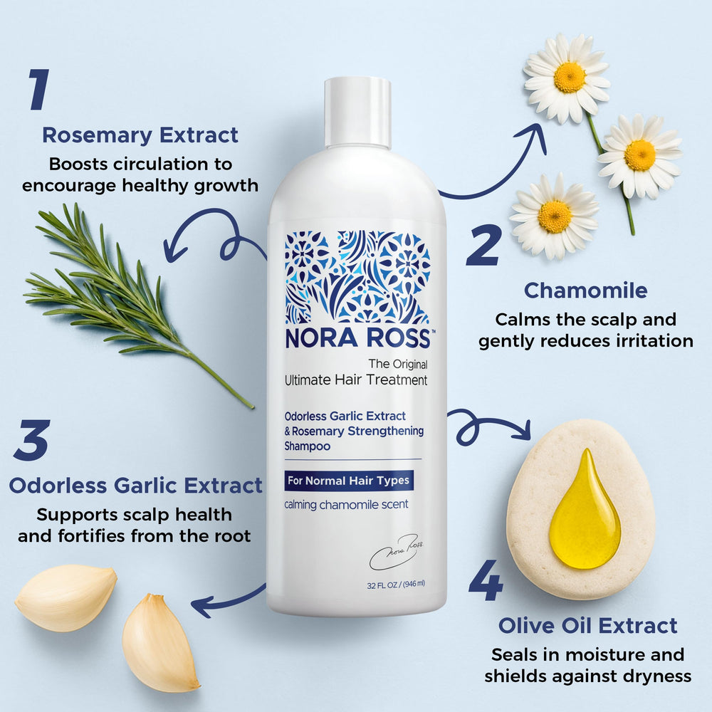 Nora Ross shampoo lather on hair highlights cleansing and texture improvement