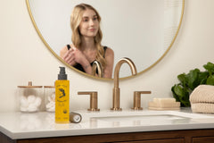 Skin application scene demonstrating fast-absorbing moisture without heaviness