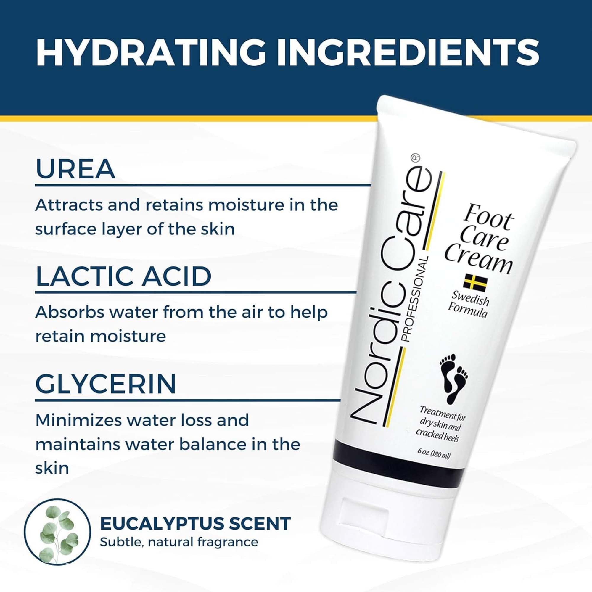 Non-greasy Nordic Care Foot Cream on feet