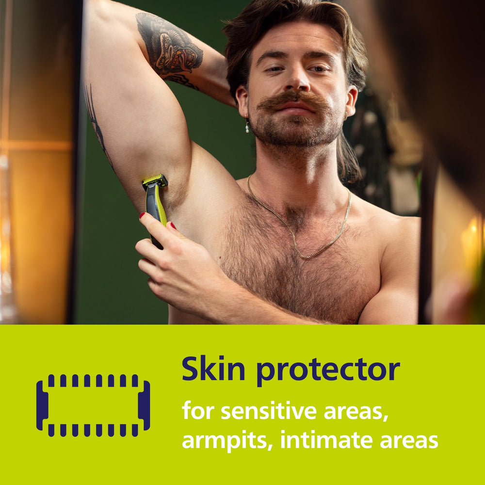 Norelco OneBlade body comb 3mm for fast trimming on larger areas.