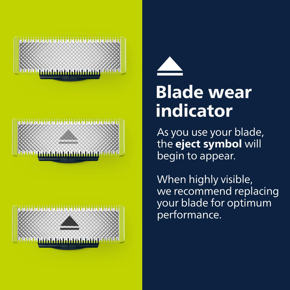 Norelco OneBlade body trimming in 3mm for precise shaping.