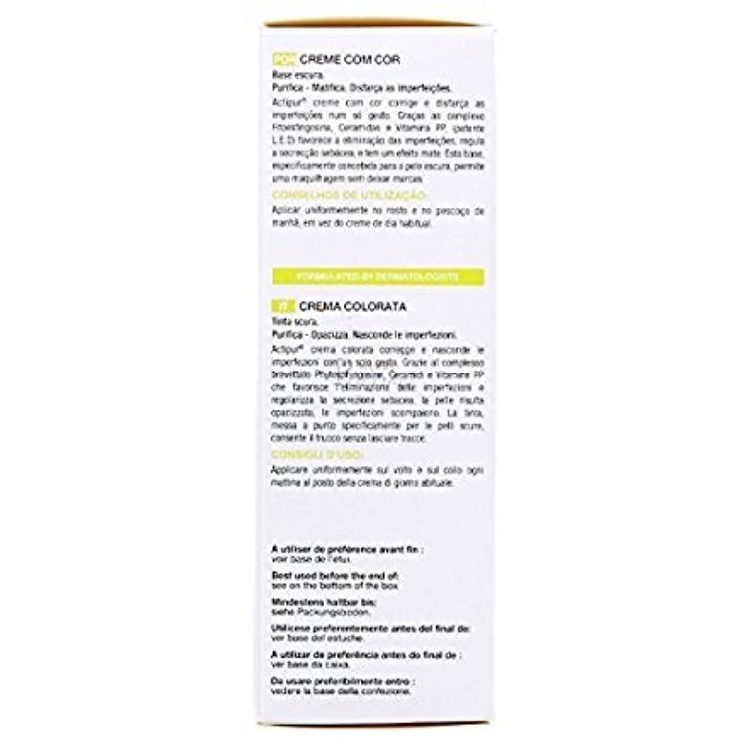 Noreva LED ACTIPUR golden-tinted cream application demonstrates quick daily blend.