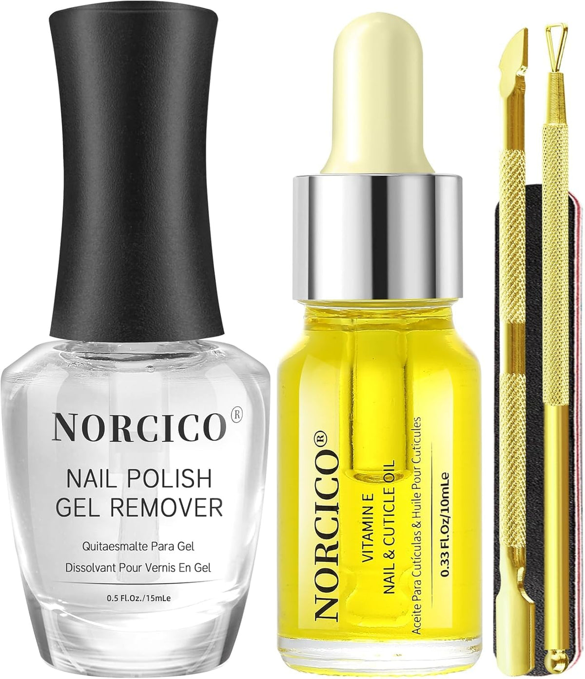 NORCICO gel polish remover 15ml bottle for quick salon-like polish lifting.