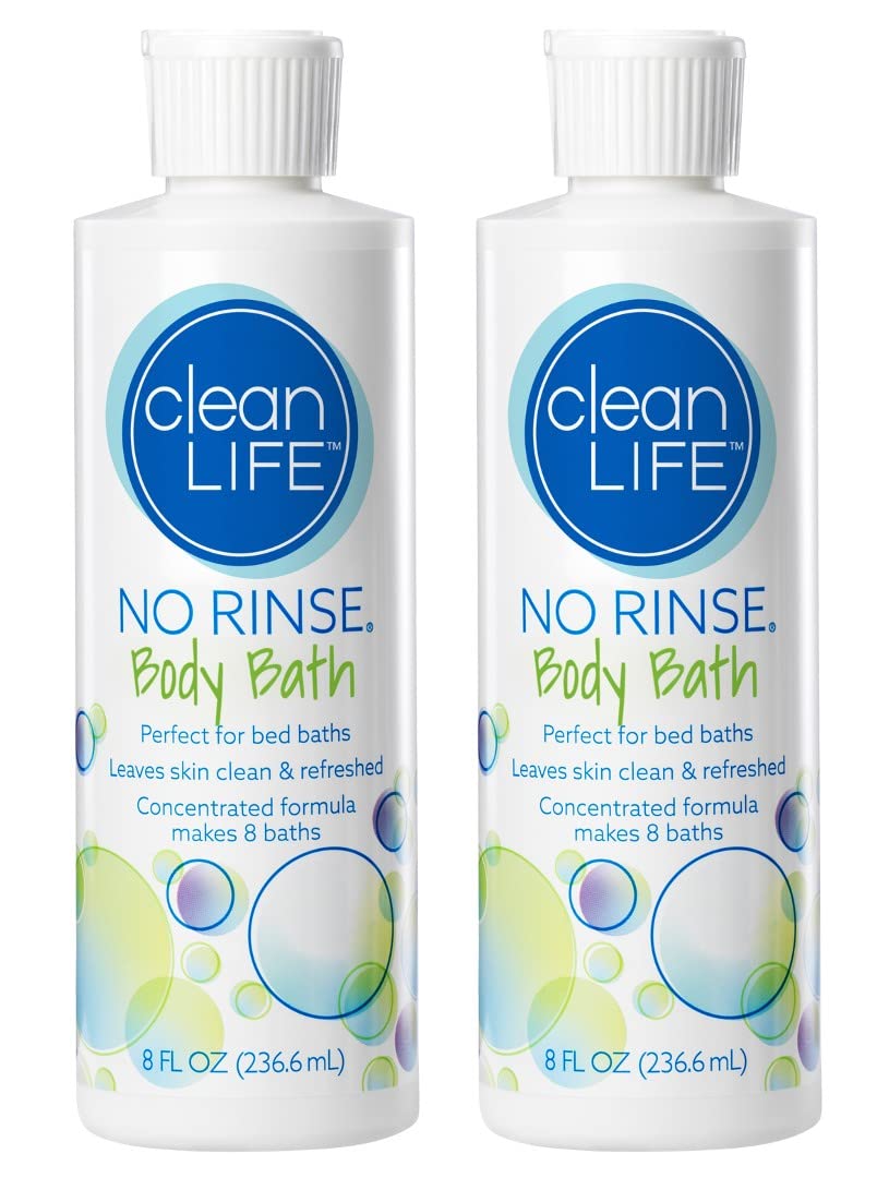 No-Rinse Body Bath bottle front view, compact and value-packed.