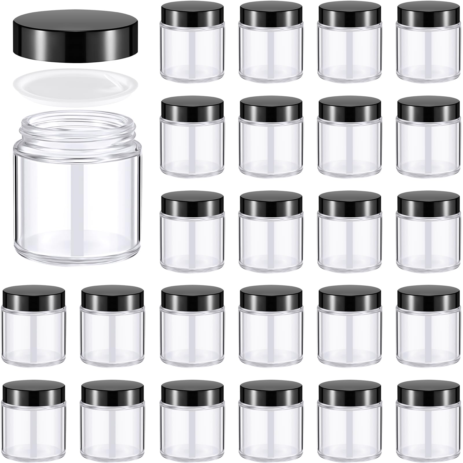 Norme 24-pack glass jars with lids for versatile storage and easy access