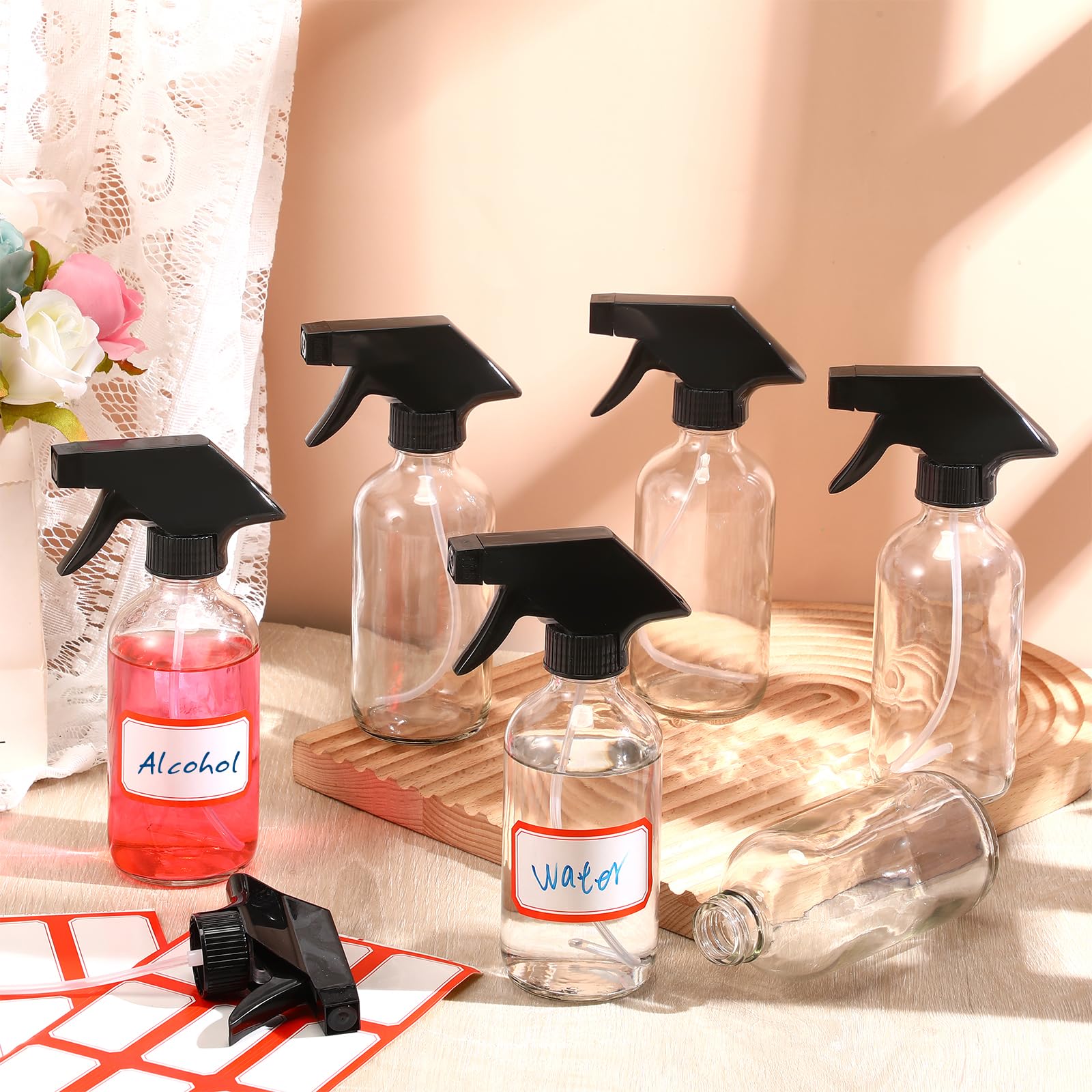 Norme glass spray bottles suitable for water, essential oils, and beauty sprays.
